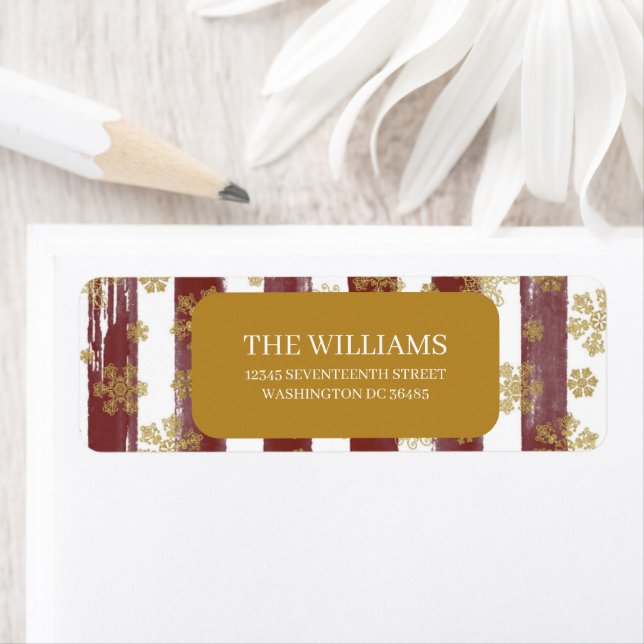 Modern Striped Return Address Label (Insitu)
