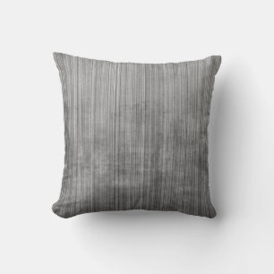 Modern striped rustic Gray Throw Pillow