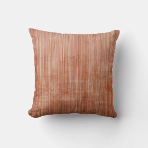 Modern striped rustic White Rust Throw Pillow
