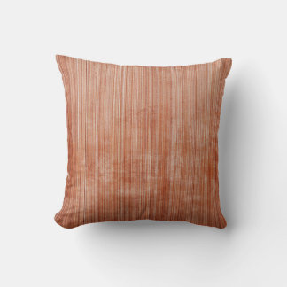 Modern striped rustic White Rust Throw Pillow