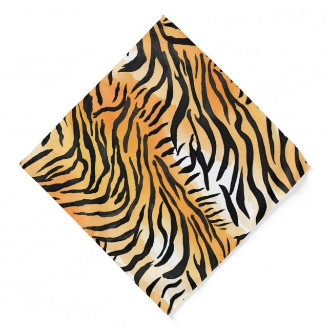 Modern Striped tiger skins Print big cats feline a Bandana (Front)