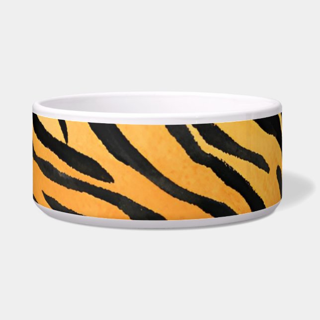 Modern Striped tiger skins Print big cats feline a Bowl (Front)