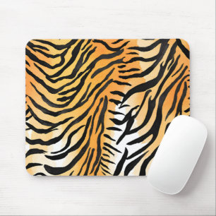 Modern Striped tiger skins Print big cats feline a Mouse Pad