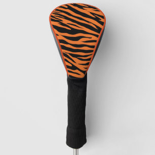 Modern Striped tiger skins Print feline wild black Golf Head Cover