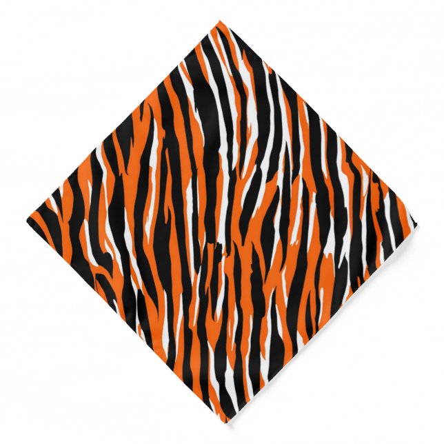 Modern Striped tiger skins Print feline wild cat Bandana (Front)