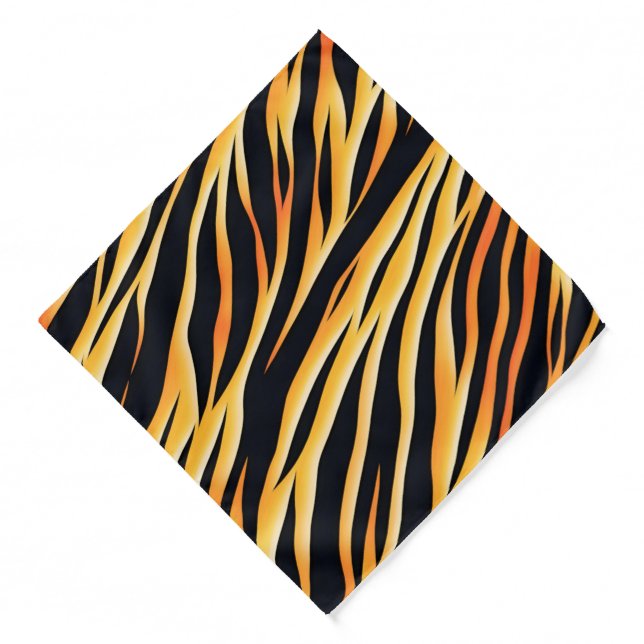 Modern Striped tiger skins Print feline wild cat Bandana (Front)