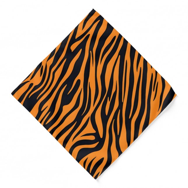 Modern Striped tiger skins Print feline wild cat Bandana (Front)