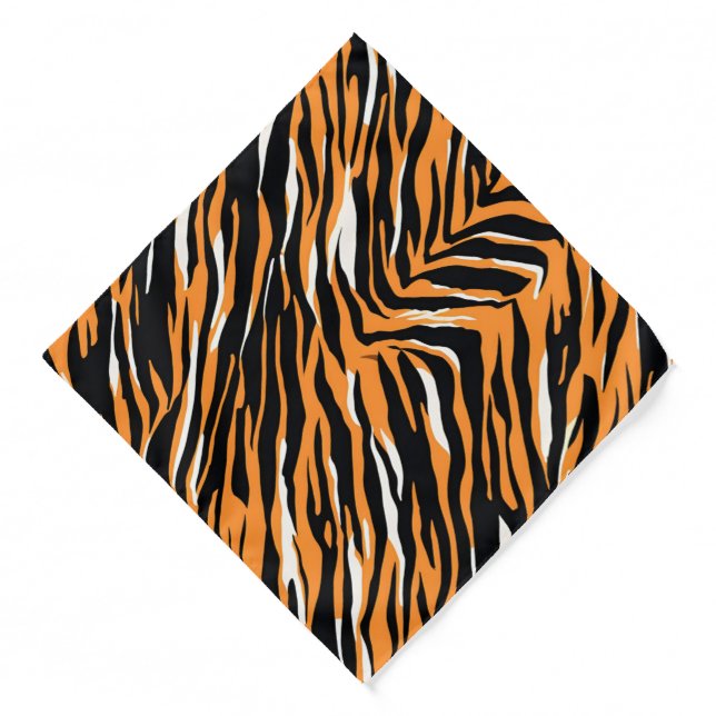 Modern Striped tiger skins Print feline wild cat Bandana (Front)
