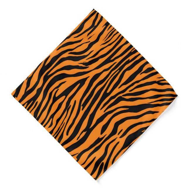 Modern Striped tiger skins Print feline wild cat Bandana (Front)
