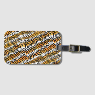 Modern Striped tiger skins Print wild animals wild Luggage Tag