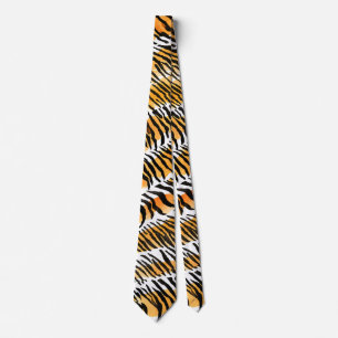 Modern Striped tiger skins Print wild animals wild Neck Tie