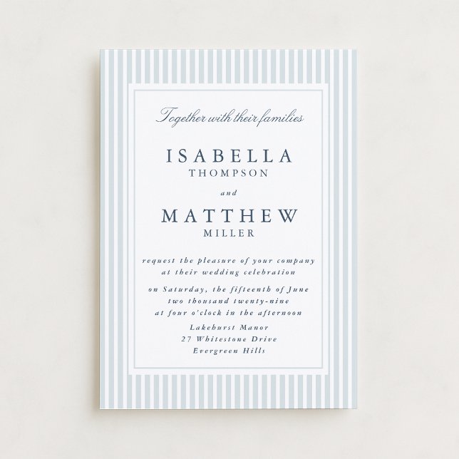 Modern Striped Wedding Invitation Geometric Frame (Creator Uploaded)
