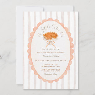 Modern Stripes A Little Cutie Pie Baby Shower Invitation