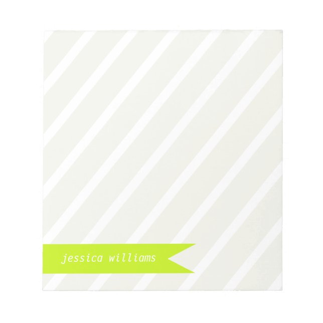 Modern Stripes and Banner Notepad (Front)