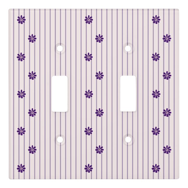 Modern Stripes and Flowers Light Switch Cover (Front)