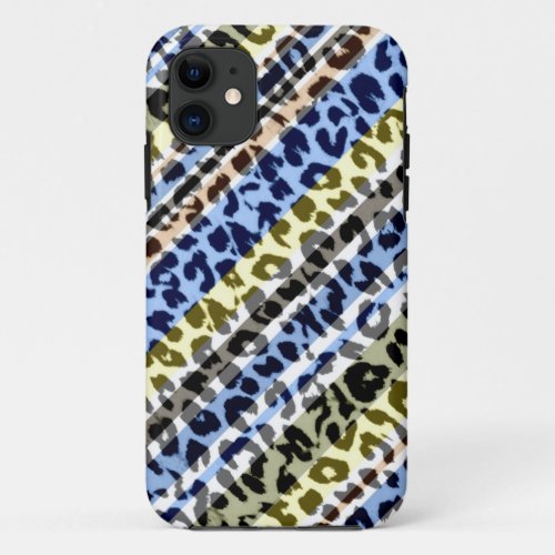 Modern stripes animal print texture of leopard 2 iPhone 11 case