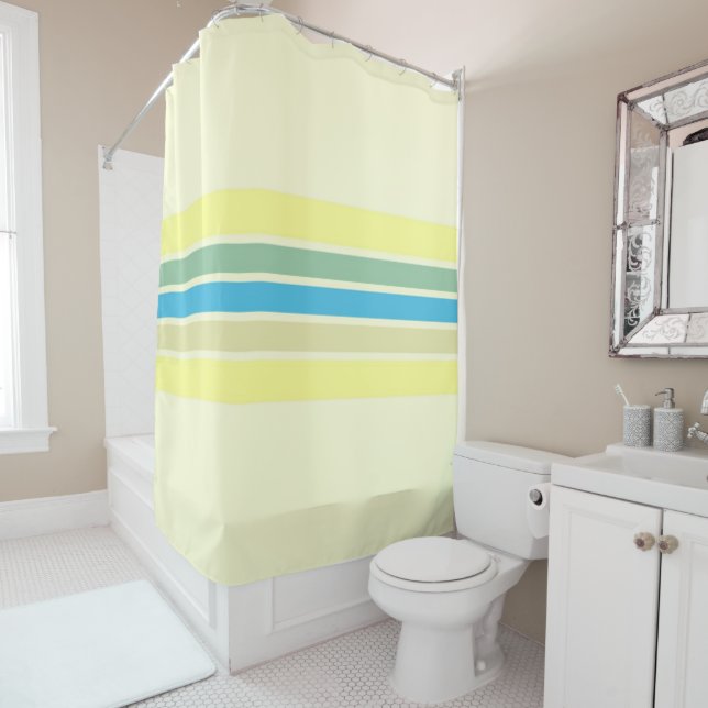 modern stripes art shower curtain (In Situ)