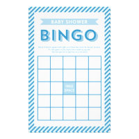Modern Stripes Blue Baby Shower Bingo Game Stationery
