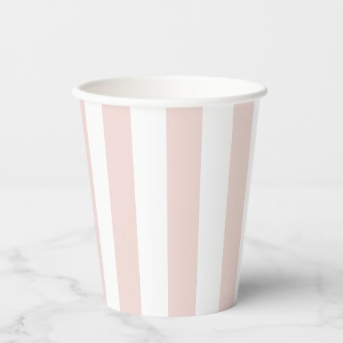 Modern stripes blush pink and white chic paper cups