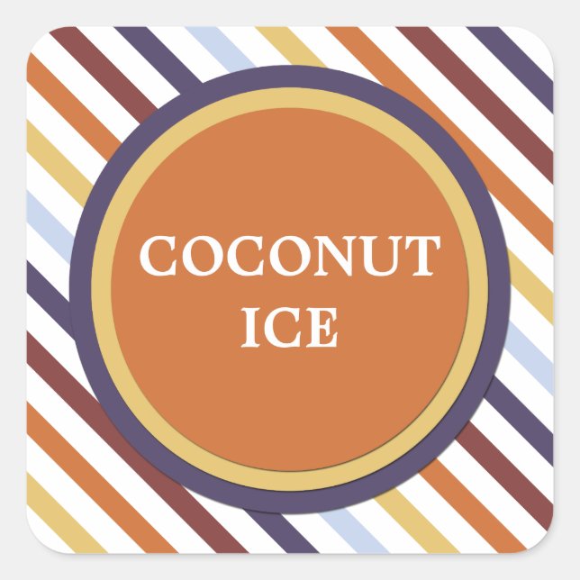 Modern stripes candy corner square sticker (Front)