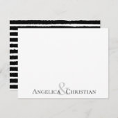 Modern Stripes Couples Personalized Stationery Note Card (Front/Back)