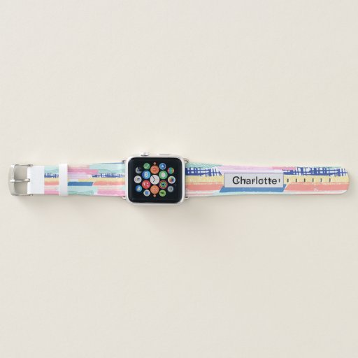 Modern Stripes design Custom name and pattern Apple Watch Band