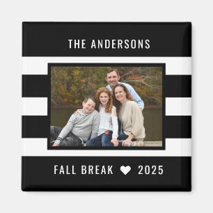 Modern Stripes Editable Color Custom Photo Magnet