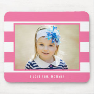 Modern Stripes EDITABLE COLOR Photo Mouse Pad