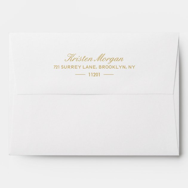 Modern Stripes Floral For 5x7 Invitation Card Envelope