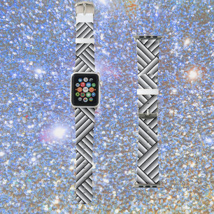 Modern stripes in black, white and gray - cool apple watch band