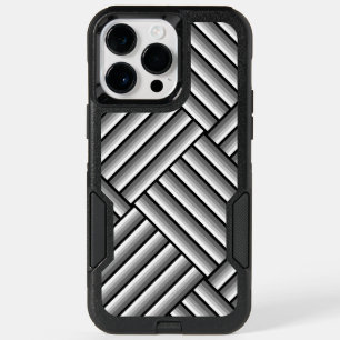 Modern stripes in black, white and gray - cool OtterBox iPhone 14 pro max case