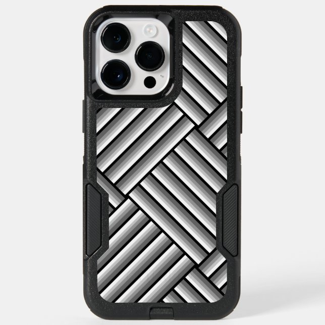 Modern stripes in black, white and gray - cool    otterbox iPhone case (Back)