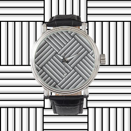 Modern stripes in black, white and gray - cool    watch