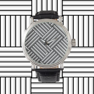 Modern stripes in black, white and gray - cool watch