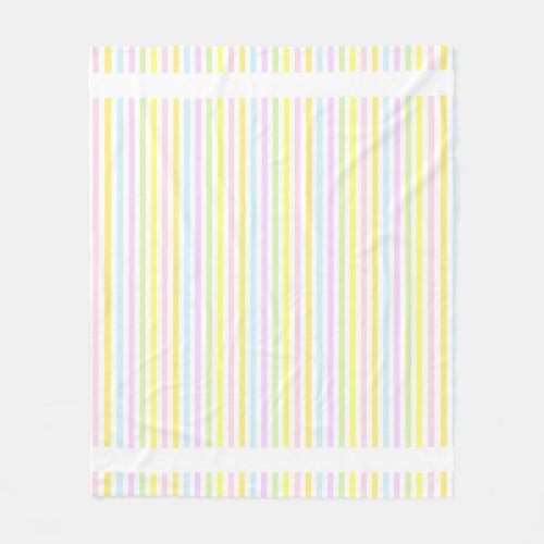 Modern Stripes in Multicolor Pastel Colors Fleece Blanket