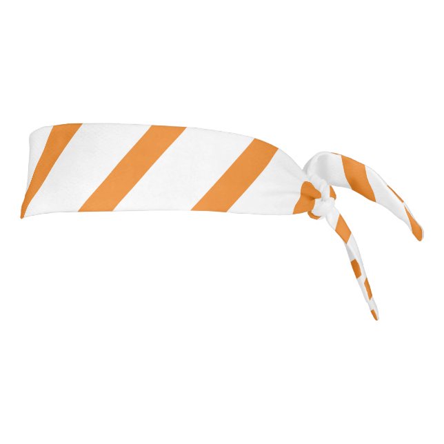 Modern stripes lines  pattern orange white cute tie headband (Rotate 90)