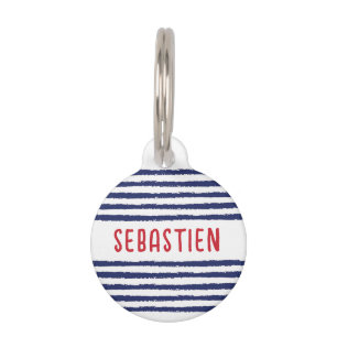 MODERN STRIPES (NAVY) PET ID TAG