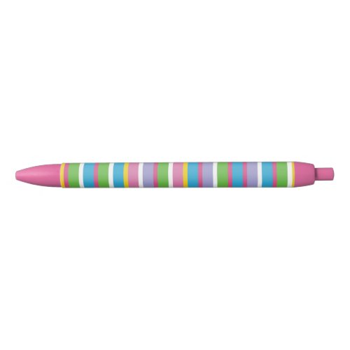 Modern Stripes Pattern Bright Colors Hip Fun Pink  Black Ink Pen