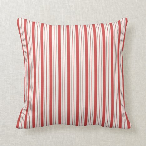 Modern Stripes Pattern in Teal Blue and Coral Throw Pillow