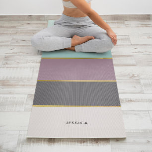 Modern Stripes Pattern Personalized Yoga Mat