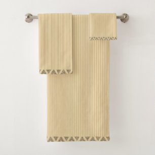 Modern Stripes Peach Gold Bath Towel Set