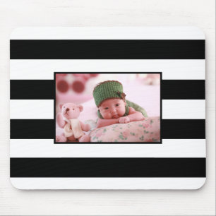 Modern Stripes Personalize customized Photo Mouse Pad