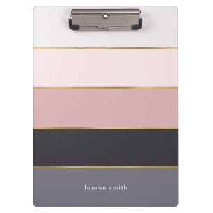 Modern Stripes Personalized Clipboard