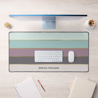Modern Stripes Personalized  Desk Mat
