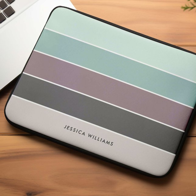 Modern Stripes Personalized  Laptop Sleeve (Creator Uploaded)