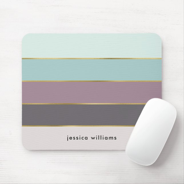 Modern Stripes Personalized Mouse Pad (With Mouse)