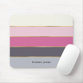 Modern Stripes Personalized Mouse Pad