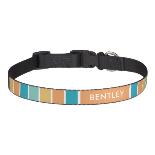 Modern Stripes Personalized Pet Collar