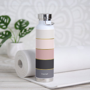 Modern Stripes Personalized Water Bottle
