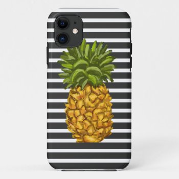 Modern Stripes Pineapple Phone Case by brookechanel at Zazzle